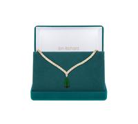 Jon Richard Gold Plated Cubic Zirconia Emerald Green Pear Drop Collar Necklace - Gift Boxed