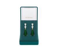Jon Richard Gift Packaged Green Cubic Zirconia Pear Drop Earrings Green