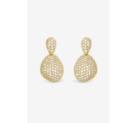 Jon Richard Women's Gold Plated & Crystal Double Drop Dome Earrings Jon Richard Gold One Size