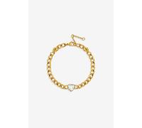 Jon Richard Women's Gold Plated Crystal Heart Chain Stainless Steel Bracelet