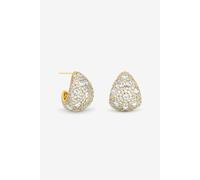 Jon Richard Women's Gold Plated Crystal Large Dome Earrings Jon Richard Gold One Size