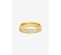 Jon Richard Women's Gold Plated Cubic Zirconia Double Band Ring | Size: Medium Jon Richard Gold M