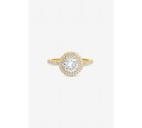 Jon Richard Gold Plated Cubic Zirconia Halo Ring XL Gold