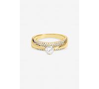 Jon Richard Gold Plated Cubic Zirconia and Pave Ring L Gold