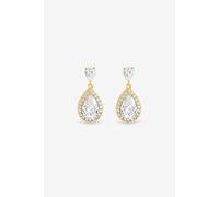 Jon Richard Women's Gold Plated Cubic Zirconia Peardrop Earrings