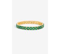 Jon Richard Women's Gold Plated & Emerald Chain Stretch Bracelet Jon Richard Gold One Size
