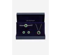Jon Richard Women's Gold Plated Emerald Crystal Trio Set - Gift Box