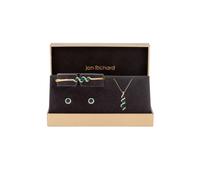 Jon Richard Women's Gold Plated Emerald & Crystal Twist Drop Trio Set - Gift Box Jon Richard Gold One Size