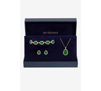 Jon Richard Women's Gold Plated & Emerald Pear Drop Trio Set - Gift Box Jon Richard Gold One Size