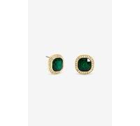 Jon Richard Women's Gold Plated & Emerald Stud Earrings