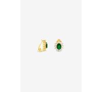 Jon Richard Women's Gold Plated & Emerald Vintage Halo Clip Earrings Jon Richard Gold One Size