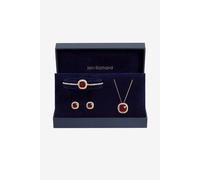 Jon Richard Women's Gold Plated & Garnet Crystal Trio Set - Gift Box
