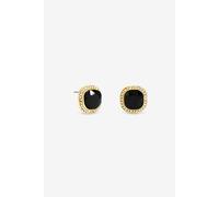 Jon Richard Women's Gold Plated & Jet & Crystal Stud Earrings in Black