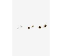 Jon Richard Women's Gold Plated & Jet Enamel Earrings - Pack Of 3 Jon Richard Gold One Size