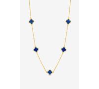Jon Richard Women's Gold Plated Lapis Station Clover Necklace Jon Richard Gold One Size
