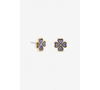 Jon Richard Women's Gold Plated & Lilac Clover Heart Stud Earrings