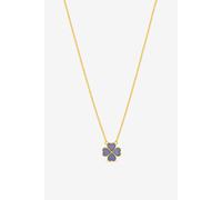 Jon Richard Women's Gold Plated & Lilac Heart Clover Pendant Necklace