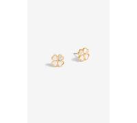 Jon Richard Mother of Pearl Heart Clover Stud Earrings