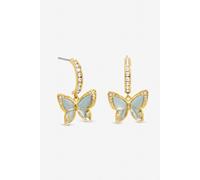 Jon Richard Gold Plated Pave Blue Butterfly Half Hoops