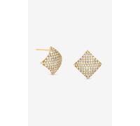 Jon Richard Women's Gold Plated & Pave Diamond Shape Studs Jon Richard Gold One Size