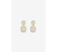 Jon Richard Women's Gold Plated & Pave Square Double Drop Earrings Jon Richard Gold One Size