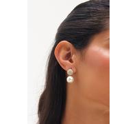 Jon Richard Women's Gold Plated Pearl & Pave Earrings