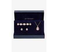 Jon Richard Women's Gold Plated & Pink Pear Drop Trio Set - Gift Box Jon Richard Gold One Size
