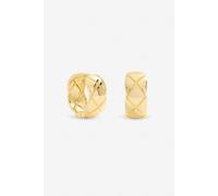 Jon Richard Women's Gold Plated Quilted Hoop Earrings