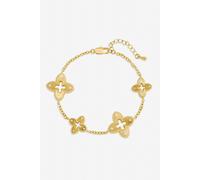 Jon Richard Gold Plated Textured Crystal Clover Bracelet Gold