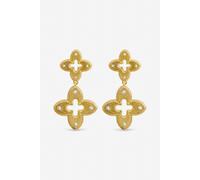 Jon Richard Women's Gold Plated Textured Crystal Clover Earrings