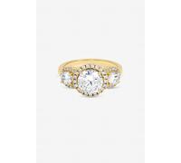 Jon Richard Women's Gold Plated Triple Stone Ring | Size: Large