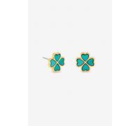 Jon Richard Women's Gold Plated & Turquoise Clover Earrings Jon Richard Gold One Size