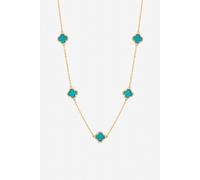 Jon Richard Gold Plated And Turquoise Station Clover Necklace Gold