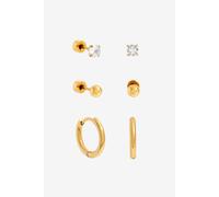 Jon Richard Women's Gold Plated Waterproof Basic Earrings - Pack of 3 Jon Richard Gold One Size