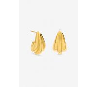 Jon Richard Gold Plated Waterproof Multirow Dome Hoop Earrings One Size Gold