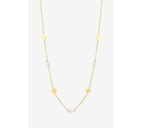 Jon Richard Women's Gold Plated Waterproof Pearl & Floral Station Necklace