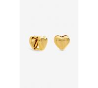 Jon Richard Gold Plated Waterproof Ribbed Heart Hoop Earrings One Size Gold