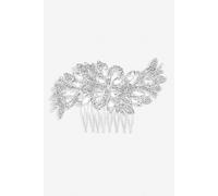 Jon Richard Silver Navette Crystal Ribbon Swirl Comb One Size Silver