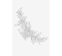 Jon Richard Women's Penelope Occasion Crystal Beaded Sprig Leaf Wreath Comb - Gift Pouch in Silver Jon Richard Silver One Size