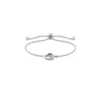 Jon Richard Women's Rhodium Cubic Zirconia Heart Toggle Bracelet in Silver Jon Richard Silver One Size