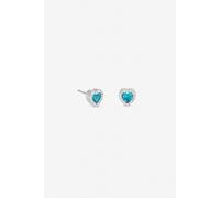 Jon Richard Women's Rhodium Plated & Blue Heart Stud Earrings in Silver Jon Richard Silver One Size