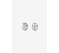 Jon Richard Women's Rhodium Plated & Crystal Dome Earrings in Silver Jon Richard Silver One Size