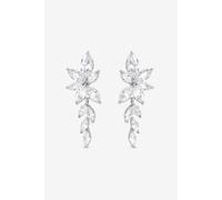 Jon Richard Rhodium Plated Crystal Leaf Drop Earrings In Silver Silver One Size