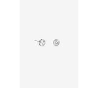 Jon Richard Women's Rhodium Plated & Crystal Medium Bezel Stud Earrings in Silver