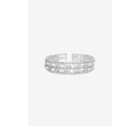 Jon Richard Women's Rhodium Plated & Crystal Multi Stone Cuff Bracelet in Silver