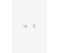 Jon Richard Women's Rhodium Plated & Crystal Small Bezel Stud Earrings in Silver