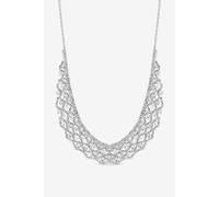 Jon Richard Women's Rhodium Plated & Crystal Statement Collar Necklace in Silver