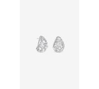 Jon Richard Women's Rhodium Plated Cubic Zirconia Crystal Dome Earrings in Silver Jon Richard Silver One Size