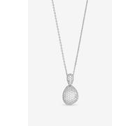 Jon Richard Women's Rhodium Plated & Cubic Zirconia Drop Dome Pendant - Gift Box in Silver Jon Richard Silver One Size
