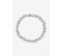Jon Richard Rhodium Plated Cubic Zirconia Floral Bracelet One Size Silver